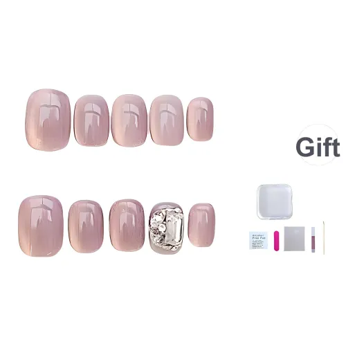 JIDUOMENG [Мягкий Принцесса] Faux Nail Патч Мягкий Принцесса Chasing Light Кошачий глаз Сверкающий страз False Nail