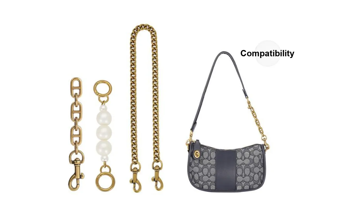 Lan Bao Fan Metal Bag Extender Chain Women's Antique Gold