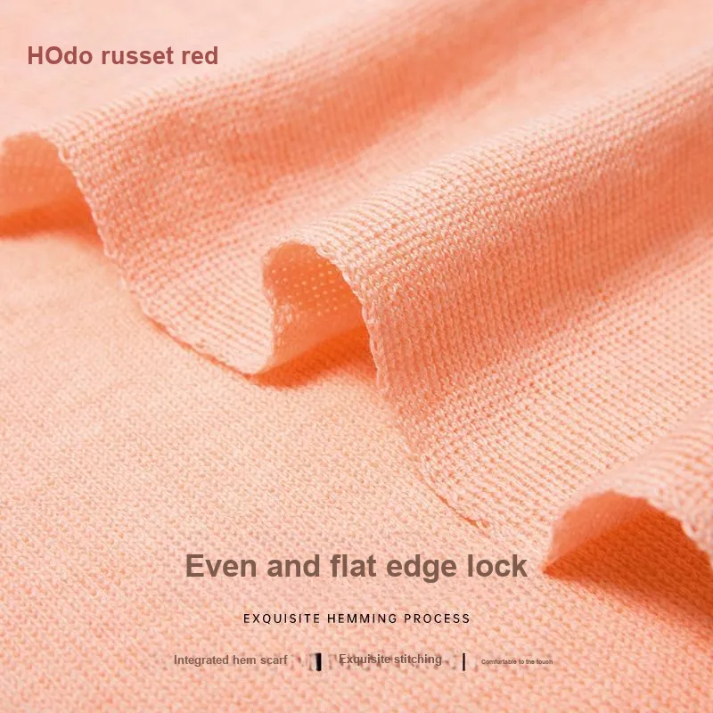 Red Bean Wool Knit Scarves Women's-18