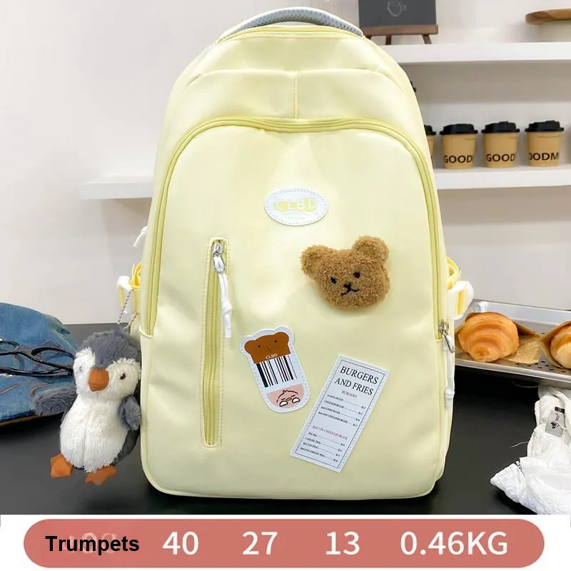 Alcohol Dragon Nylon Backpack Regular Women's Pink/Yellow/Blue/Black-10