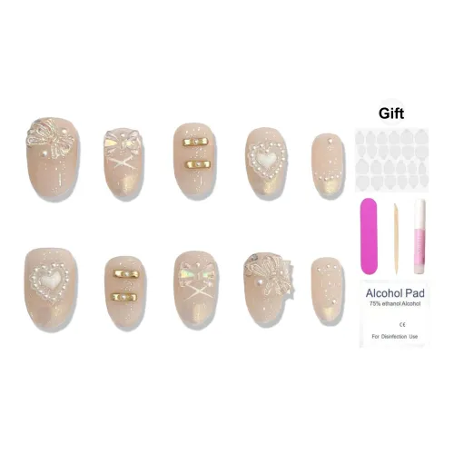 XIAMEIYU Любовь OF Жемчужная раковина Осень и зима Осветляющий Ручной Ногтей Искусство Фальшивые ногти Короткий 15 мм