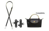 Adjustment Shoulder Strap 94-114cm+Perforated (Gunmetal Gray with Yellow Edge Silver-Tone Buckle)
