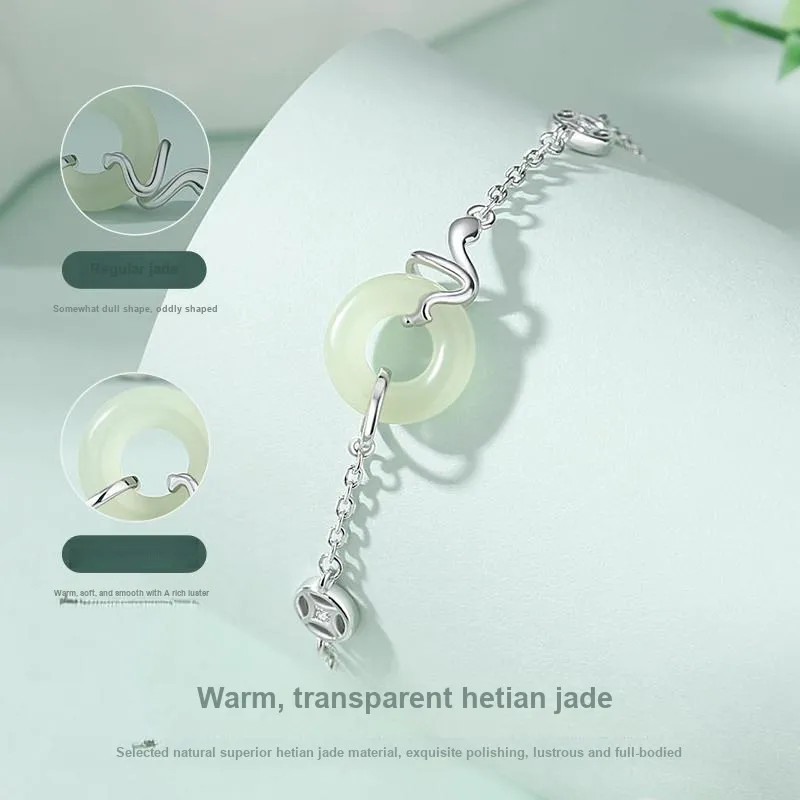 PARAS KORS Hetian Jade Bracelets Pale Greenish White Jade Women's-4
