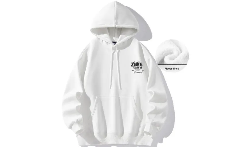 ZMOH Fleece Lined Hoodie Unisex Couple's-11