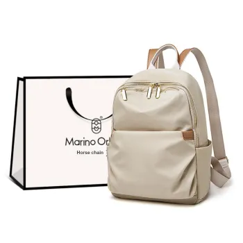 Marino Orlandi Textile, Synthetic Leather Backpack Regular Women's Coffee/Apricot