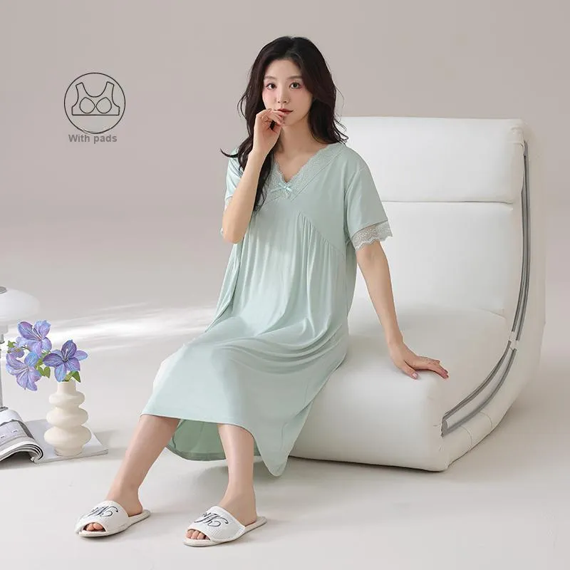FENTENGCARE Nightgown Women's Teal-4