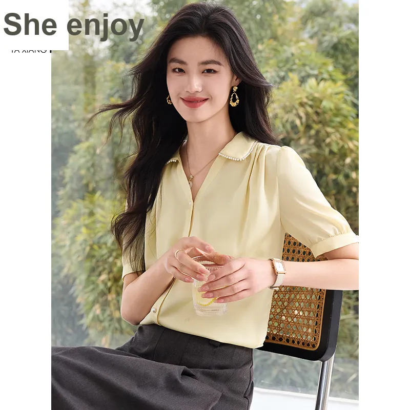 She Enjoys Shirt Women's Light Yellow-2