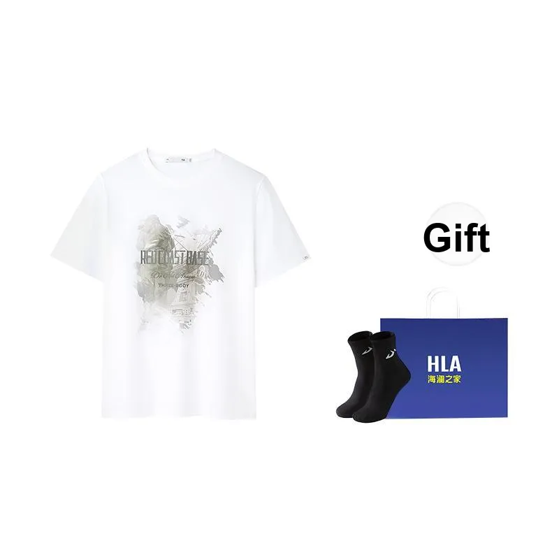 HLA x SANTI LIANMINGKUAN T-Shirt Men's Bleached White Pattern-0
