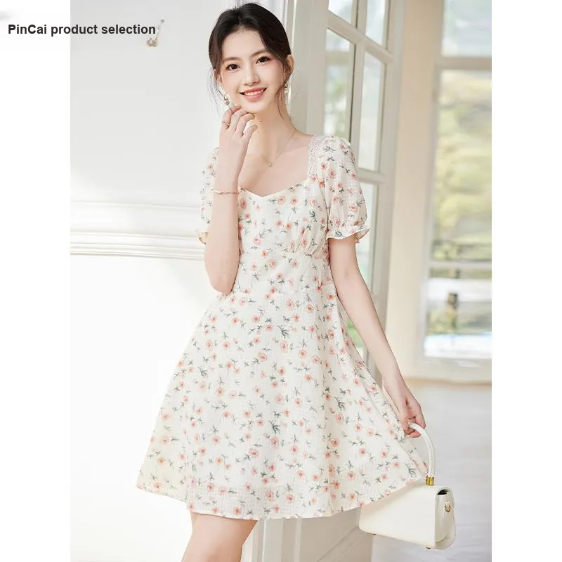 Taste The Color Short Sleeved Dress Women's Rose Floral-1