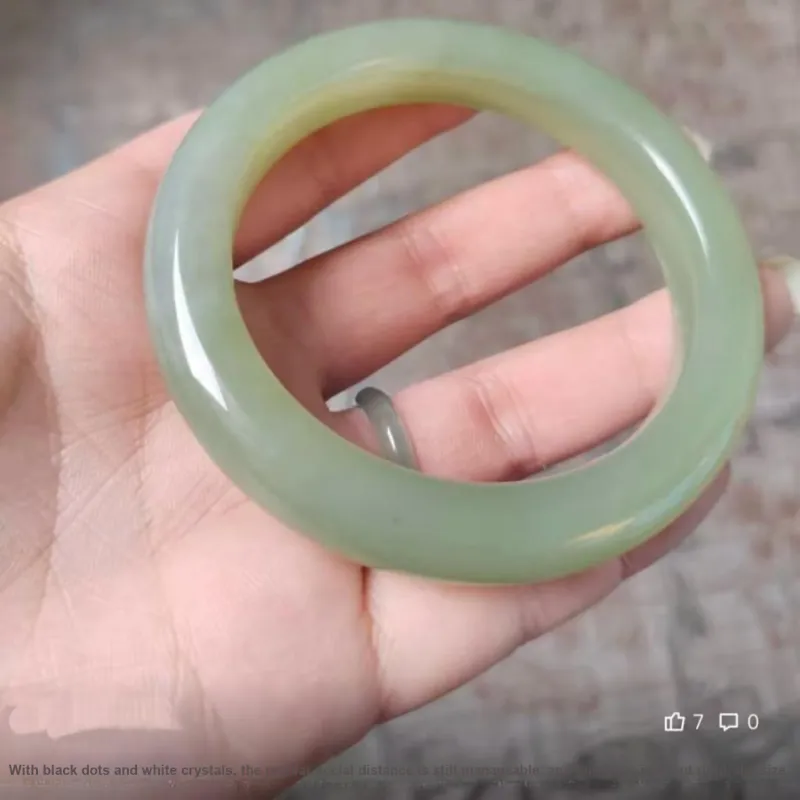Royal Heaven's Choice Bangles Pale Greenish White Jade Unisex-4