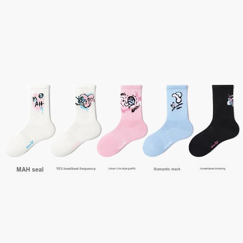 B&C.Room Mid Calf Socks Unisex 5 Pack-6