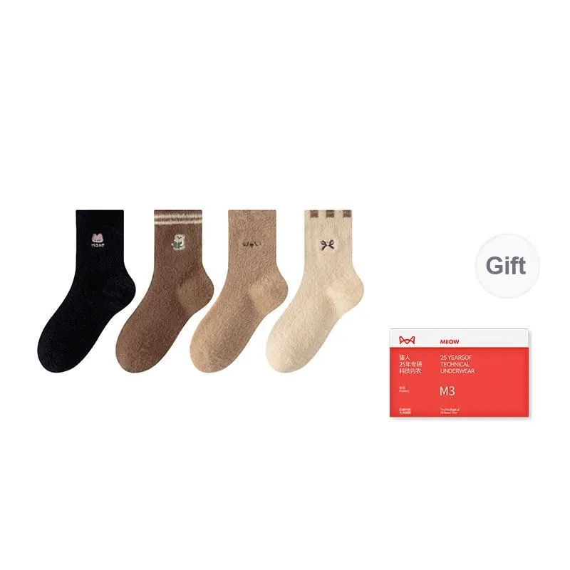 MIIOW Trend Party Series Mid Calf Socks Women's Shopping Bag 4 Pack-14