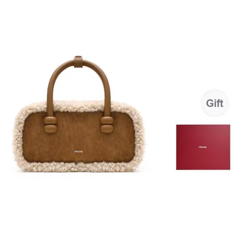 MUVA Polyester Cotton Candy Fuzzy Handbag Regular Women
s Latte Brown/Coffee Brown