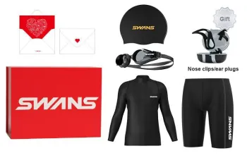 Swans Swimming Sets Cotton Spandex Men's Black