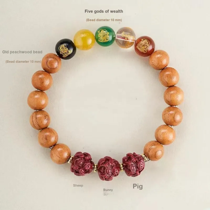 JIUHUASHAN Peachwood Bracelets Unisex-25