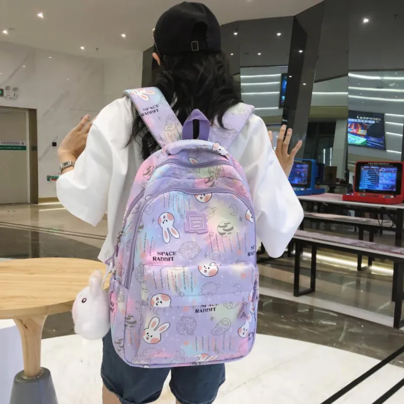URBAN FOREST Nylon Backpack Regular Women's Pink, Violet, Yellow, Green, Sky Blue-6
