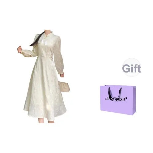 LADYXIEXIE Длинное платье с длинными рукавами женское