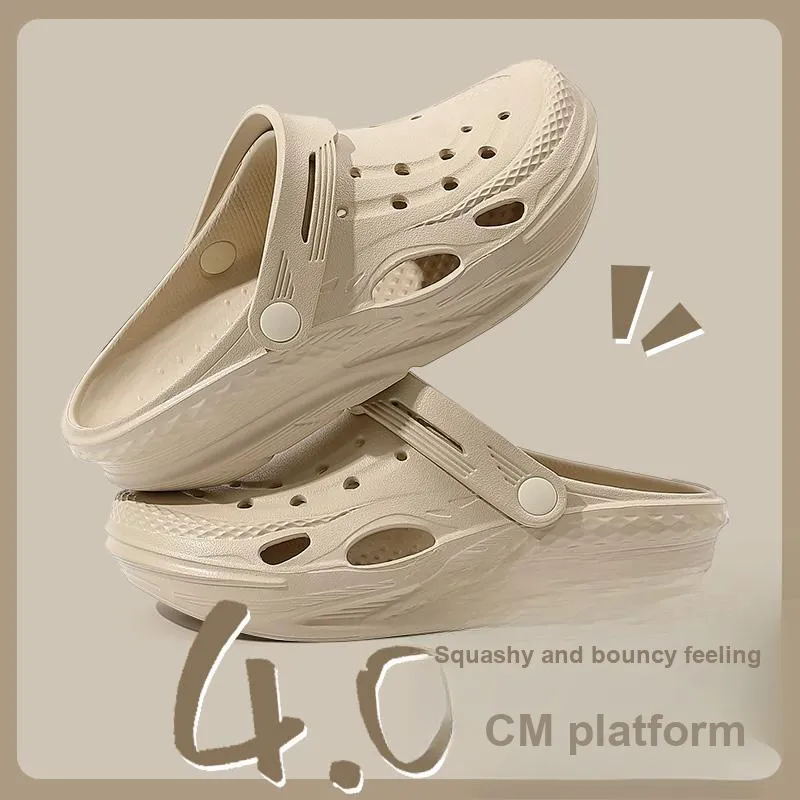 Foot Recreation Men's Summer Clogs, Outdoor Platform Slip Resistant, Squashy And Bouncy Feeling, Beach Slippers Shoes-11