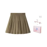 카키 플리츠 스커트