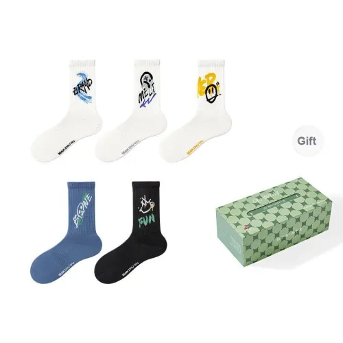 B&C.Room Mid Calf Socks Unisex 5 Pack