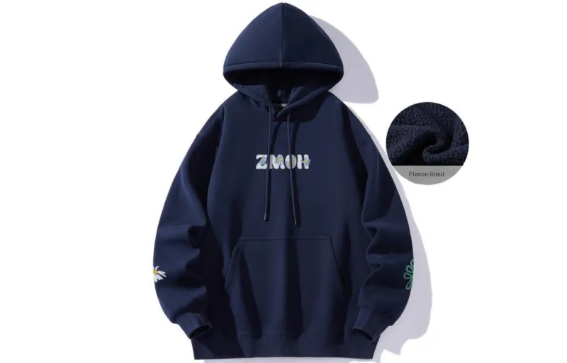 ZMOH Fleece Lined Hoodie Unisex Couple's-3