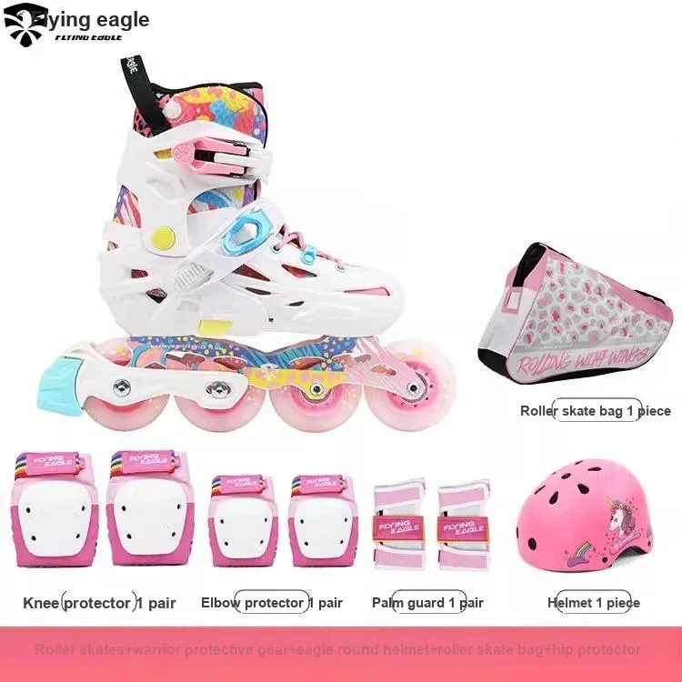 FLYING EAGLE Inline Skates Outdoor Square Kids' Pink-3