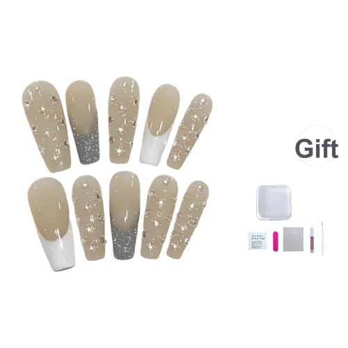 Несколько более миловидных Балет Девушка False Nail Трапециоид Длинный Белый Телесный Французский