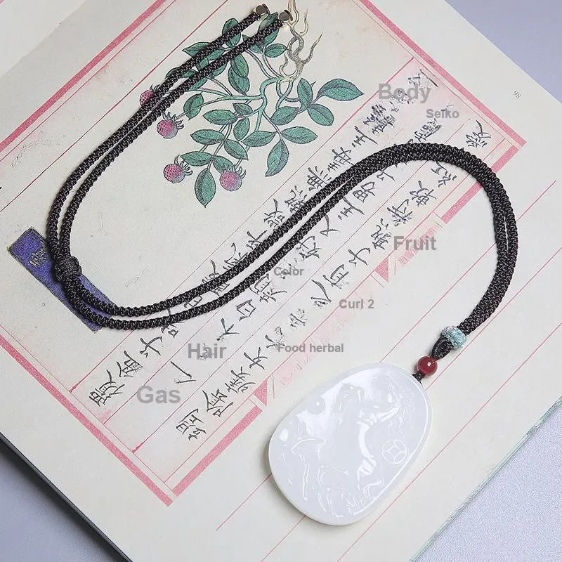 Ingenuity Hetian Jade Necklaces White Jade Unisex-4