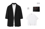 Black (Comes with White T-Shirt+Brooch)