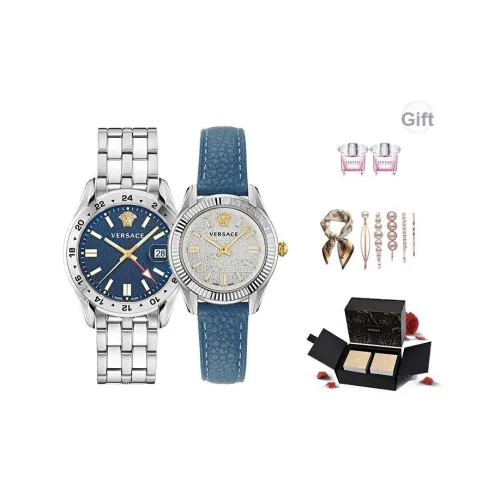 VERSACE Наручные часы Кварцевый механизм Белый циферблат Унисекс Ограниченная серия Удача Коробка + шелковый шарф + VERSACE Парфюм