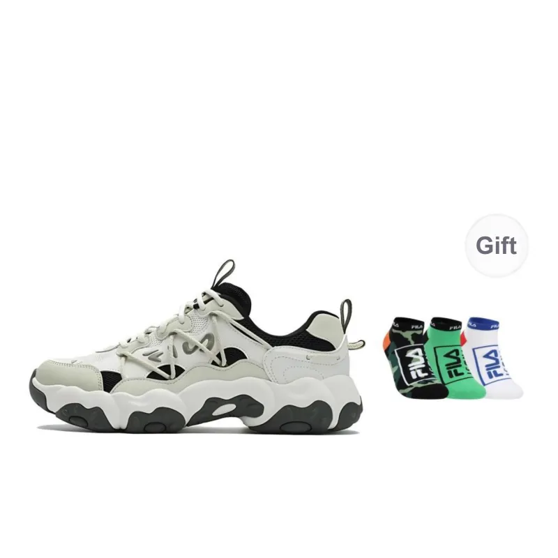 FILA FLUID 6 Cushioning Slip Resistant Breathable Coverage Support Low Top Running Shoes Men's White-5