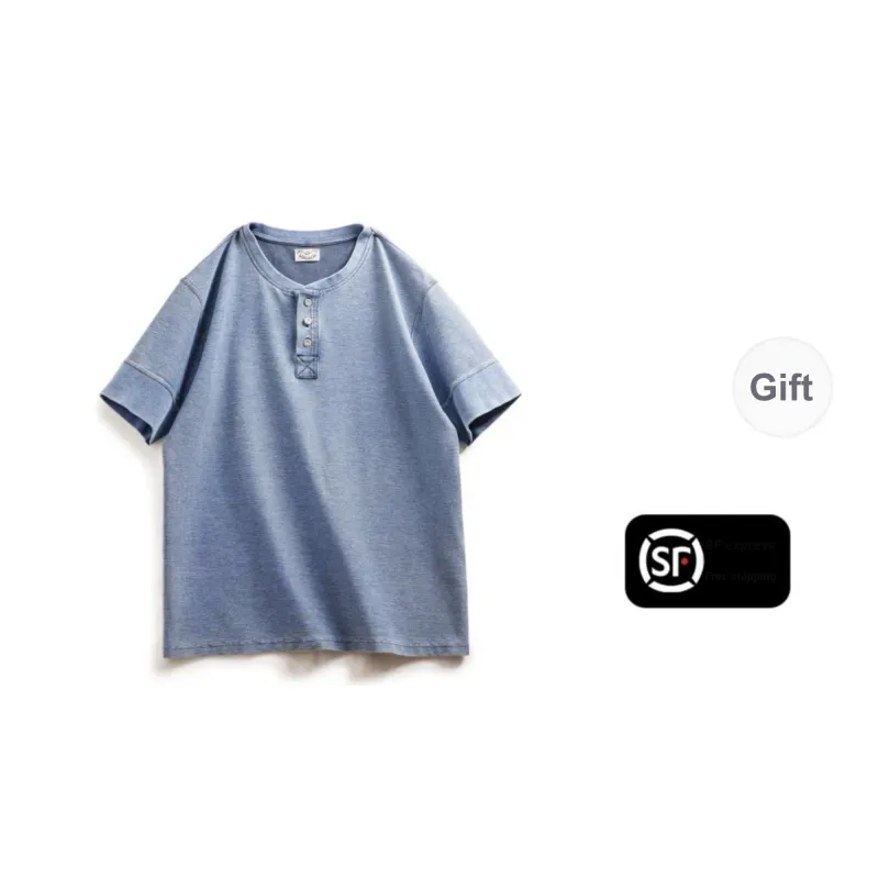 MADEN T Shirt Men's Washed Blue-0