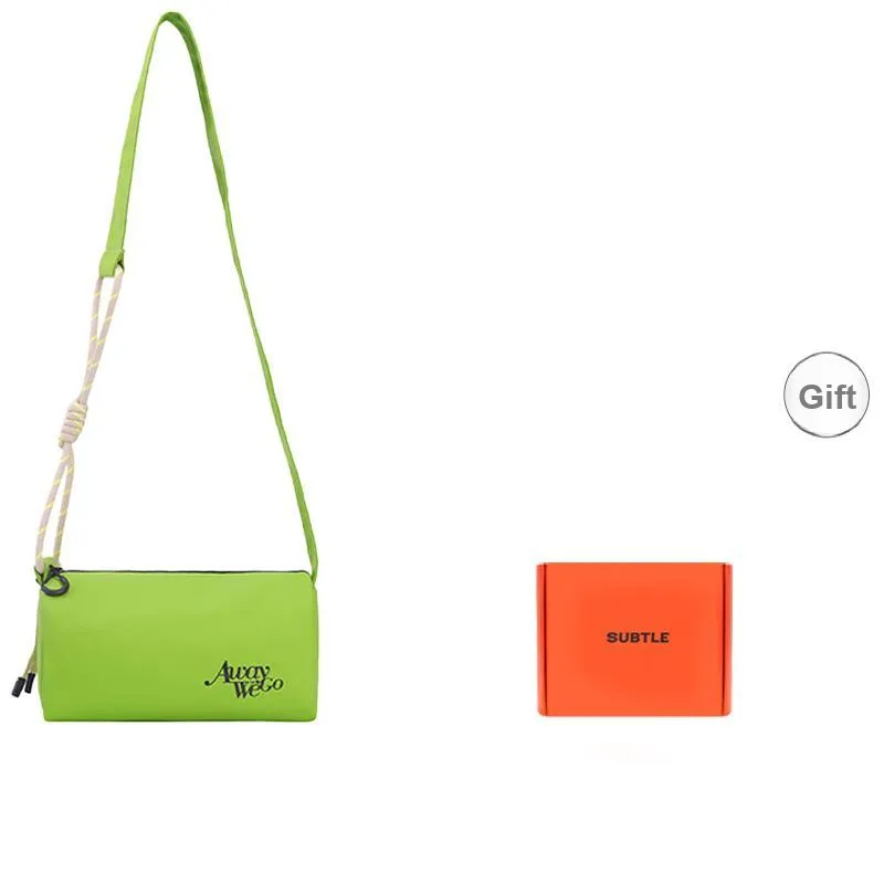Subtle Fabric, PU Crossbody Bag Unisex Khaki/Blue/Green/Pale Green-14