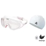 White Swim Goggles (Transparent Lens)+White Swimming Cap