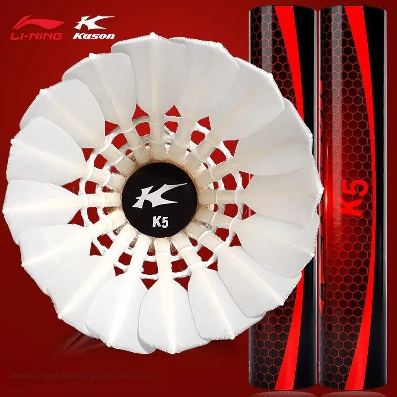 LiNing x Kason K5 Duck Feather Shuttlecock 12 Pack Muscovy Duck Feather All Round Duck Feather Shuttlecocks-1