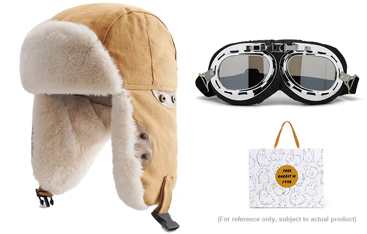 FREE RABBITⅡ Cotton Trapper Hats Unisex-12