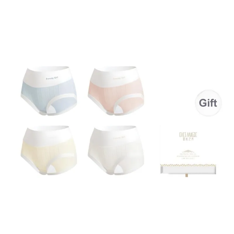XIA.WA.ZHI.XIU Underpants Women's 4 Pack Gift Box Set-4