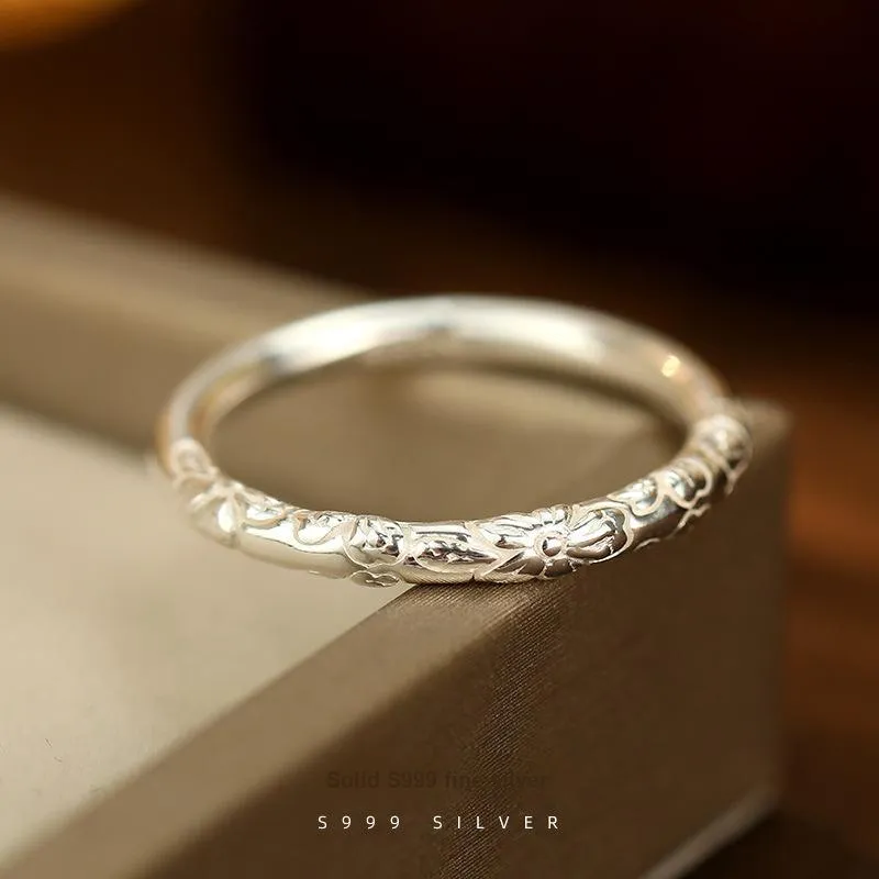 YINSHANGYA S999 Fine Silver Rings Unisex-1