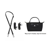 Black with Silver Buckle Shoulder Strap+[No Perforated]Set