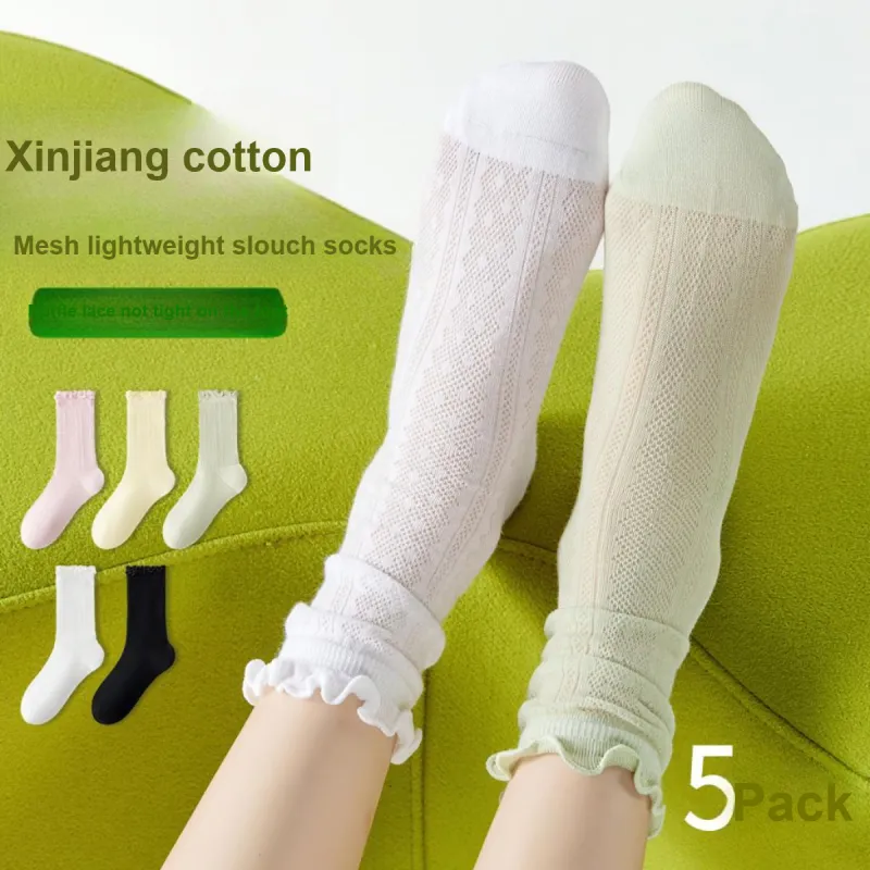 MIIOW Mid Calf Socks Women's 5 Pack-4