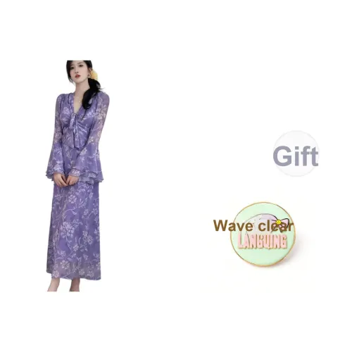 LANGQING Длинное платье с длинными рукавами женское