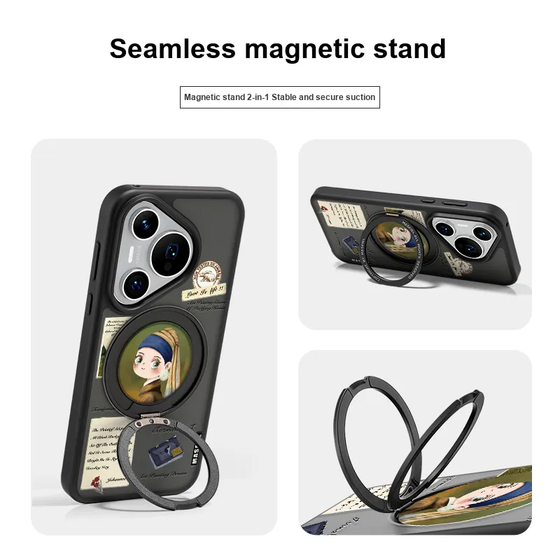 Marsfield Acrylic Material Skin Touch 360 Rotating Pivot Phone Cases Compatibility Huawei P70/60/50 PRO-5