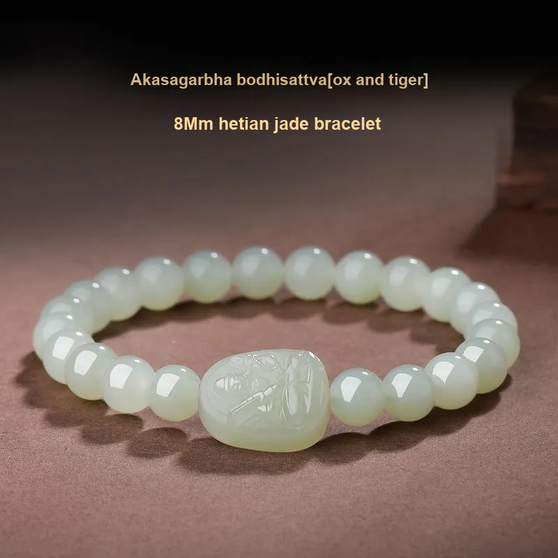 BYTHERE Hetian Jade Bracelets Pale Greenish White Jade Women's-3
