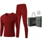 Men's V-Neck Clothing Sets (Burgundy) 100% cotton Skin-Friendly/3A Antibacterial