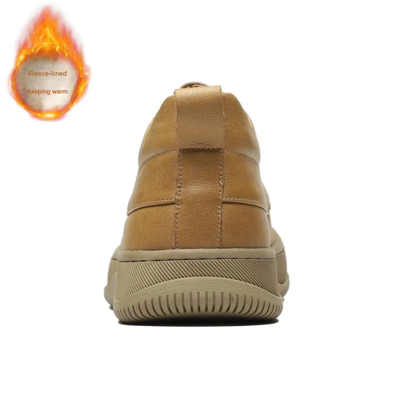 ST&SAT Fleece-Lined Casual Shoes Men's Khaki/Yellow Brown-3
