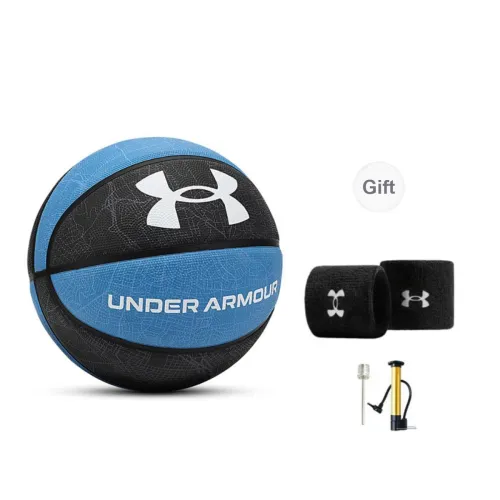 Under Armour Rubber Basketball Black Blue Size 7 Training Unisex