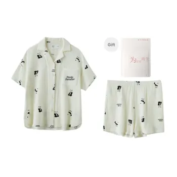 Red Beans At Home Pajama Set Women's Shopping Bag Milkshake White