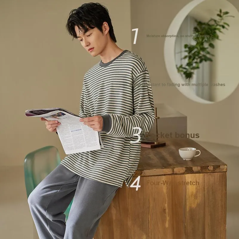 Xuan Liang Pajama Set Men's Dark Heather Gray-2