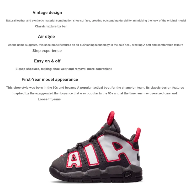 Nike Air More Uptempo Medium Ash Siren Red TD-1
