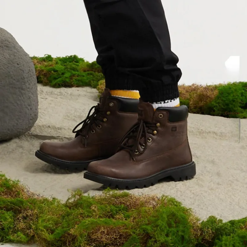 CAT Wear Resistant Slip Resistant Crew Outdoor Boots Unisex Tan-5